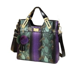 Fashion Tote Bag Snake Embossed